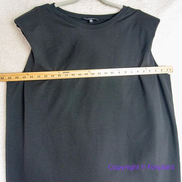 New! Eloquii strong shoulder sleeveless shift black dress, size 22/24 - Picture 7 of 13